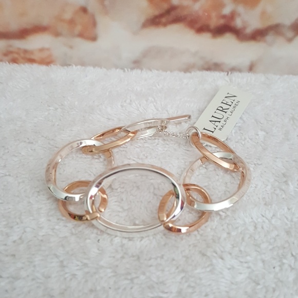 Ralph Lauren Jewelry - New Ralph Lauren Two Tone Oval Link Bracelet